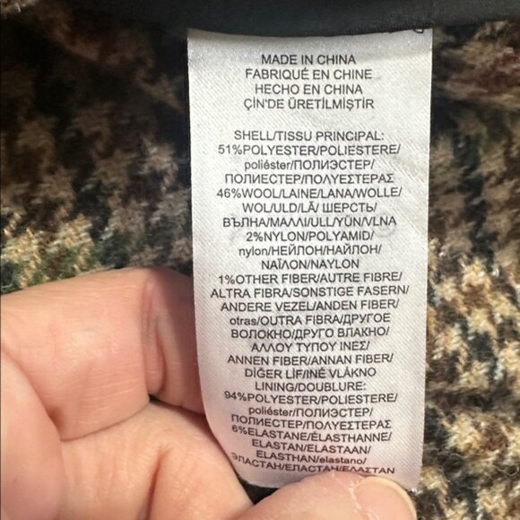 Lauren Ralph Lauren Wool Houndstooth Belted Trench Coat Women’s Large – 2018 - Picture 10 of 10